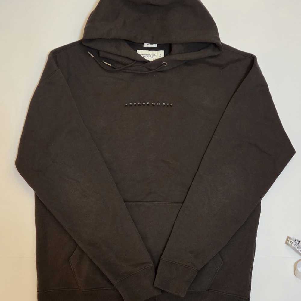Abercrombie & Fitch Dark Brown Embroidery Logo Hoodie Men's Large UGC